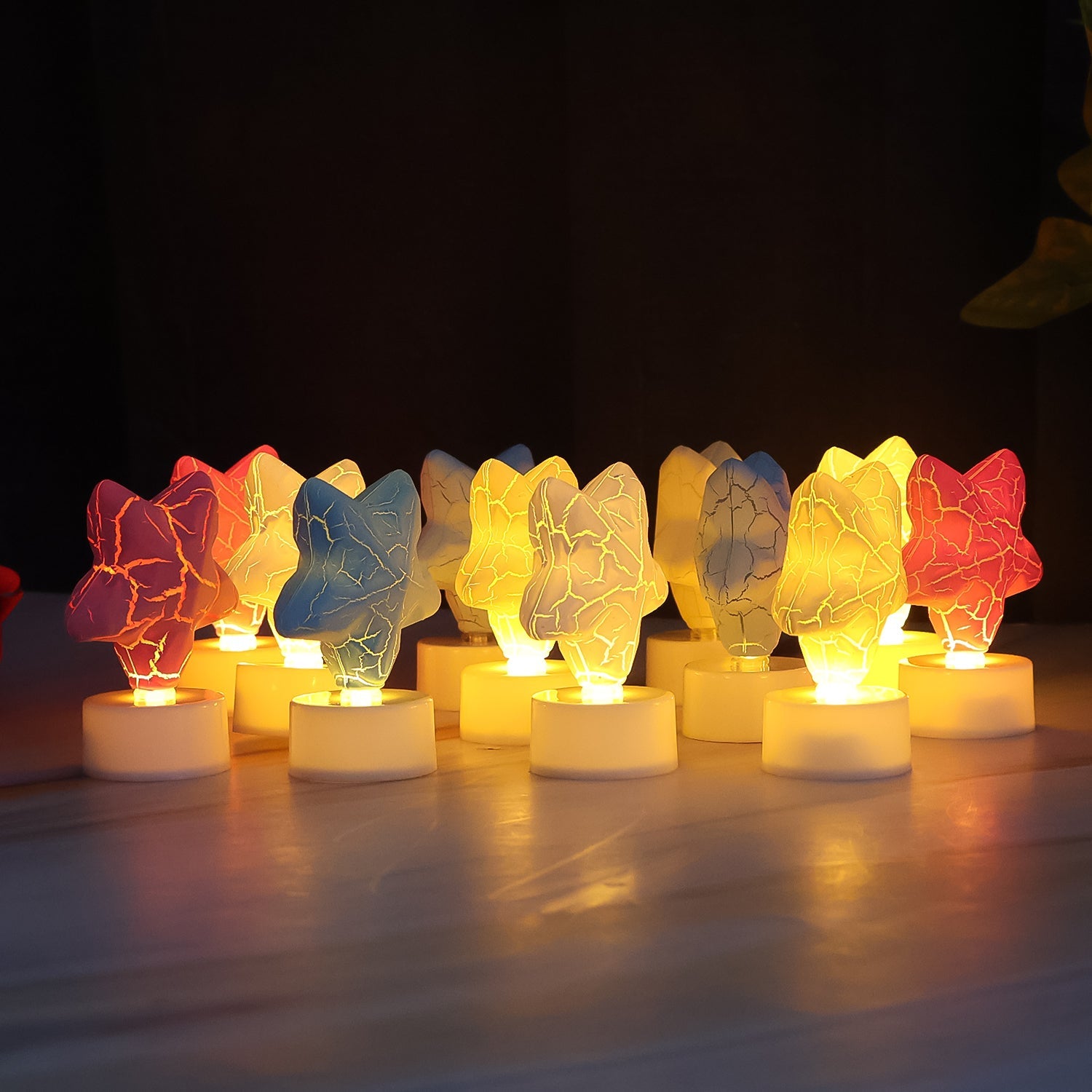 Star Shape Decorative LED Tealight Candles (12 Pc) Star Shape Decorative LED Tealight Candles (12 Pc)